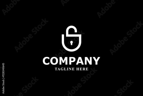 secure logo with s letter and padlock