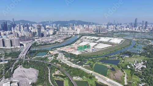 Lok Ma Chau Loop Hong Kong-Shenzhen Innovation and Technology Park and Futian Port Huanggang Checkpoint Greater Bay Area Guangdong economic zone near San Tin Kwu Tung photo