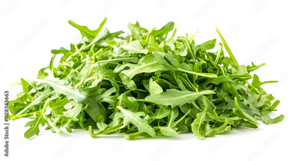 Chopped Arugula isolated in white background Chopped Arugula isolated in white background