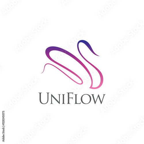 A unique logo featuring a flowing duck design, symbolizing grace and innovation for modern brands.