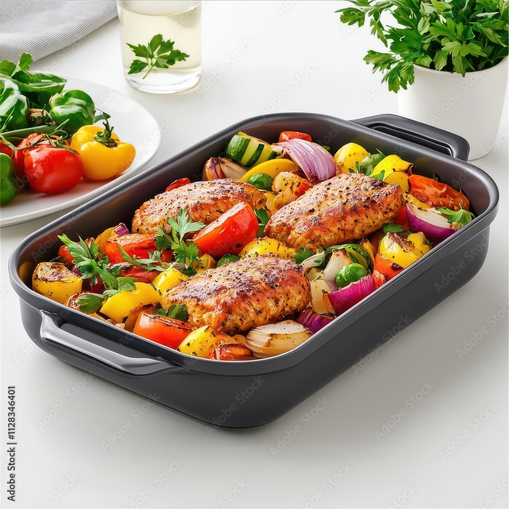 A clipart of Roasting Pan. 8k, realistic texture, isolated on white background. A clipart of Roasting Pan. 8k, realistic texture, isolated on white background.