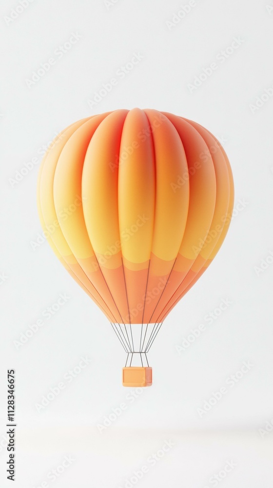 Fototapeta premium Orange hot air balloon floating. AI.