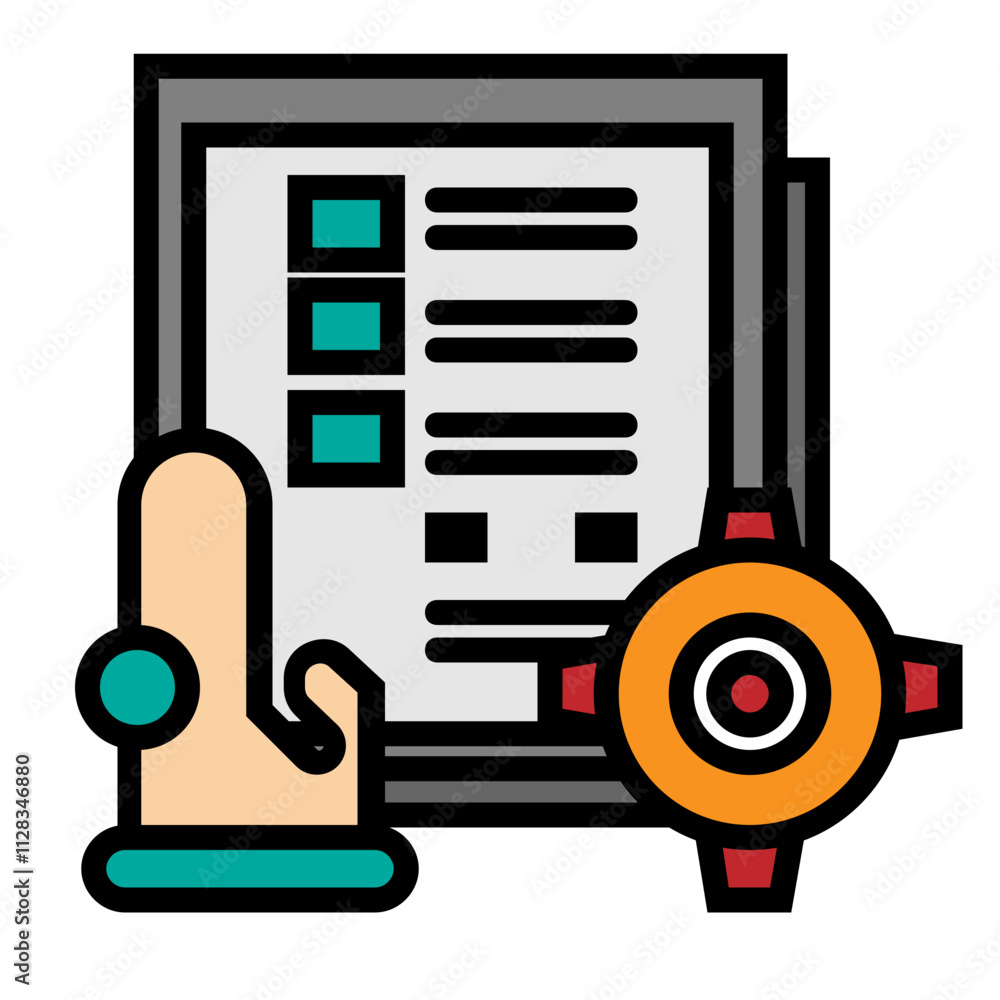 illustration of a magnifying glass with a pencil illustration of a magnifying glass with a pencil