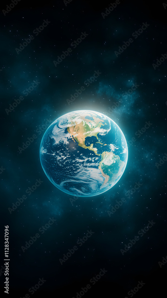 Obraz premium Planet earth in stunning detail a cosmic view of our blue planet space digital art celestial imagery planetary beauty