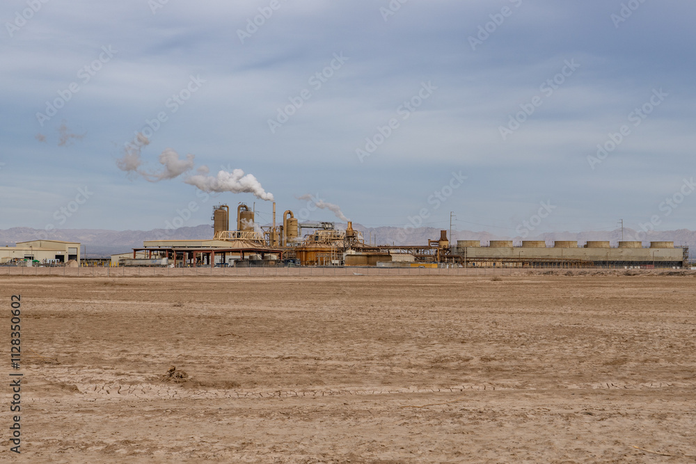 Fototapeta premium Old Mud Pots, Mud volcanoes area near a geothermal plant near W Schrimpf Road and Davis Road. Salton Buttes volcanic field, South Shore of the Salton Sea, California