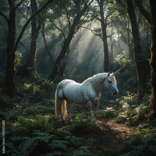 Describe a unicorn's hidden sanctuary in a magical forest.