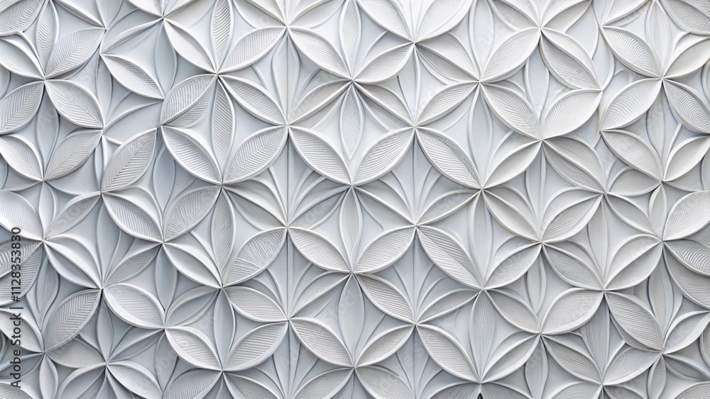 White geometric leaves 3d tiles texture Background banner panorama
White geometric leaves 3d tiles texture Background banner panorama