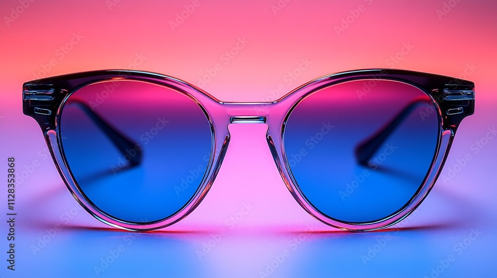 Isolated white background trendy sunglasses neon accents and glossy finishes combining luxury and professional aesthetics for office settings Isolated white background trendy sunglasses neon accents and glossy finishes combining luxury and professional aesthetics for office settings