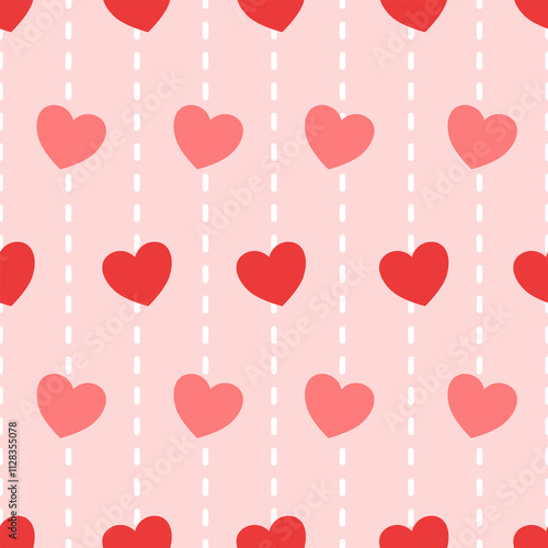 Valentine Seamless Pattern with Hearts