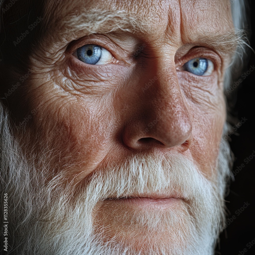 close-up portrait of an elderly man with striking blue eyes close-up portrait of an elderly man with striking blue eyes