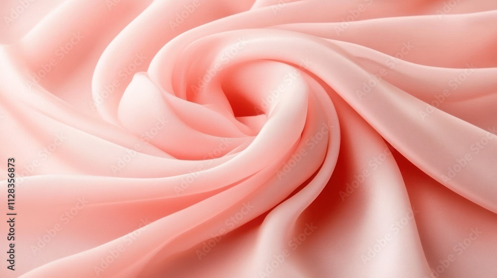 Soft flowing peach fabric with gentle folds and texture Soft flowing peach fabric with gentle folds and texture