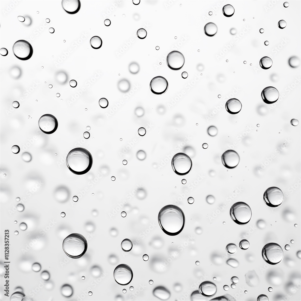 Close-up of water droplets on a glass surface with a light gradient background. Ideal for refreshing themes or clean design projects, offering copy space. Close-up of water droplets on a glass surface with a light gradient background. Ideal for refreshing themes or clean design projects, offering copy space.