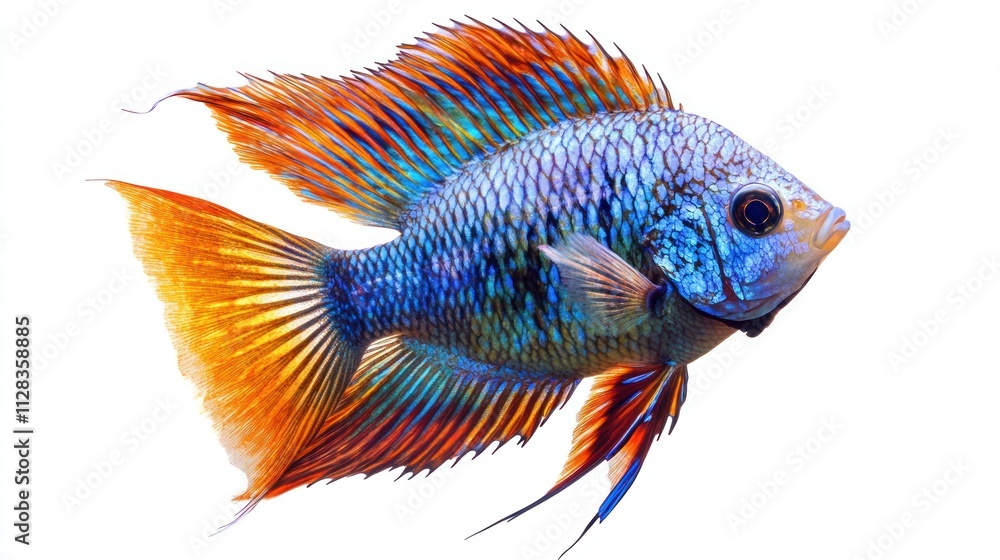 Vibrant fish showcasing colorful fins and scales Vibrant fish showcasing colorful fins and scales