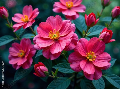 Wallpaper Mural Vibrant Bush Flowers - Deep Mood & Colorful Burst Torontodigital.ca