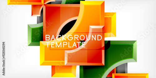 Square, arrow shapes with round elements Vector Illustration For Wallpaper, Banner, Background, Card, Book Illustration, landing page