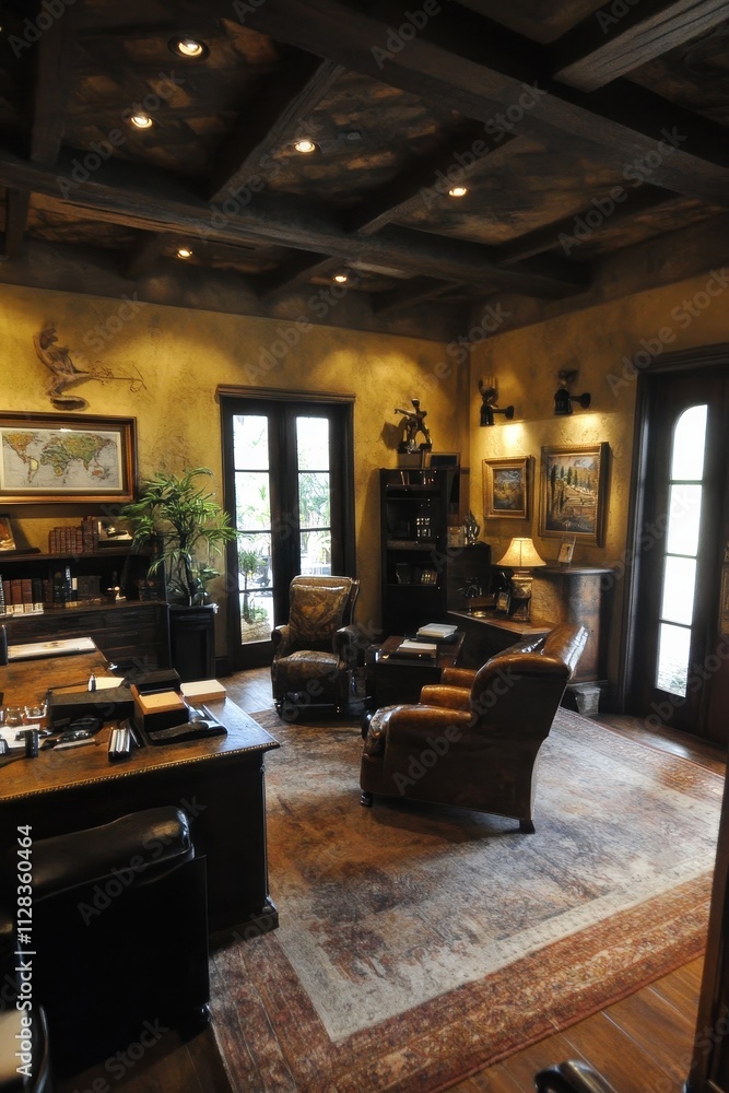 Cozy and Inviting Home Office with Rustic Charm Cozy and Inviting Home Office with Rustic Charm