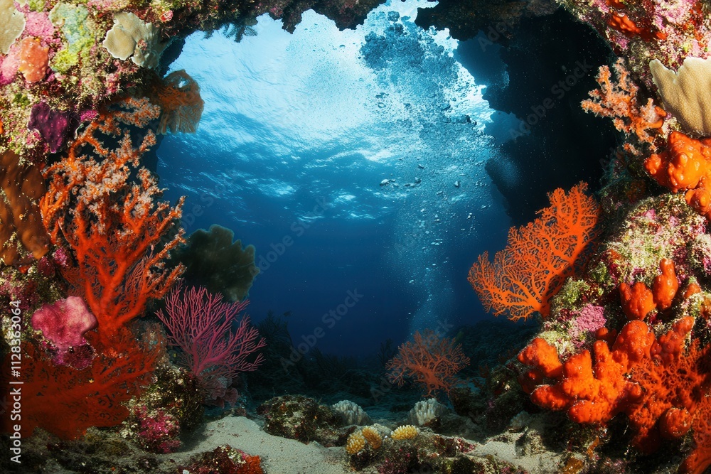 Vibrant coral reef teeming with marine life. Vibrant coral reef teeming with marine life.