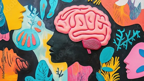  background featuring a 3D representation of neural dispersion concepts, showcasing vibrant and colorful shapes and patterns against a solid backdrop. This design symbolizes the diversity of thought, 