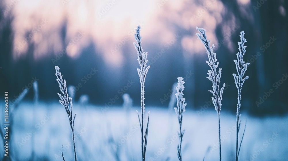 Close-up of Frosted Grass and Branches with Blurred Winter Forest Background, Ethereal Frosty Leaves, Serene Pastel Tones, Perfect for Scrapbooking Nature's Cold Weather Beauty Close-up of Frosted Grass and Branches with Blurred Winter Forest Background, Ethereal Frosty Leaves, Serene Pastel Tones, Perfect for Scrapbooking Nature's Cold Weather Beauty
