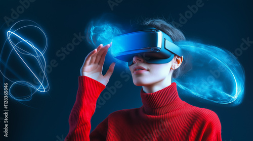 Obraz na płótnie Experience the Immersive World of Augmented Reality With Cutting-Edge Technology and Stunning Visual Effects w salonie