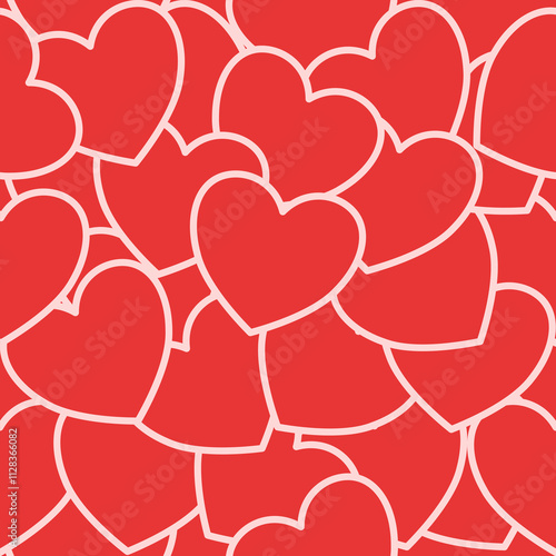 Valentine Seamless Pattern with Hearts
