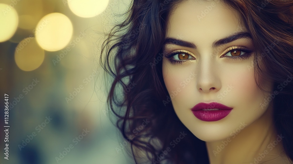 Close-up portrait of a woman with striking features Close-up portrait of a woman with striking features