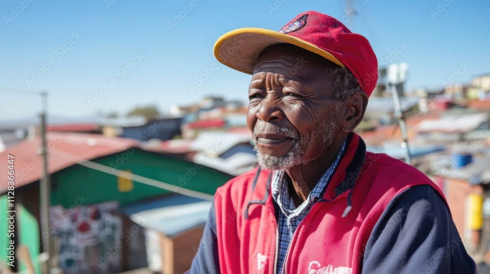 Obraz premium A local community journalist from South Africa capturing uplifting stories of neighborhood activism