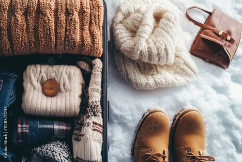 Packing winter clothes and boots for travel a comprehensive guide to efficiently organizing your suitcase in a snowy environment photo