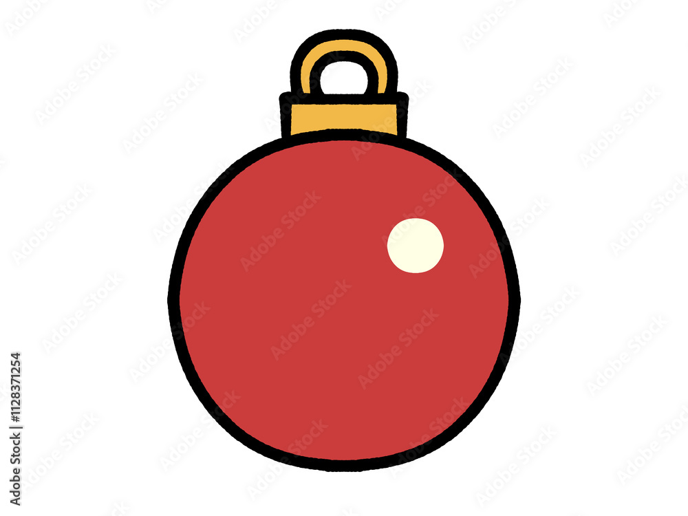 Obraz premium クリスマスのシンプルなオーナメントボールのイラスト素材