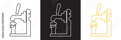 Beer tap icon . Vector illustration. isolated on white and black background. EPS 10