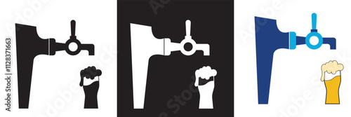 Beer tap icon . Vector illustration. isolated on white and black background. EPS 10