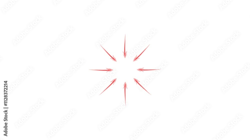 hand-drawn Red arrows pointing to the middle animation, hand-drawn doodle animation on a transparent background hand-drawn Red arrows pointing to the middle animation, hand-drawn doodle animation on a transparent background