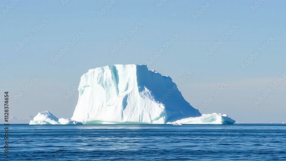 Arctic Majesty: A Solitary Iceberg in the Calm Ocean, Perfect for Nature and Travel Enthusiasts Arctic Majesty: A Solitary Iceberg in the Calm Ocean, Perfect for Nature and Travel Enthusiasts