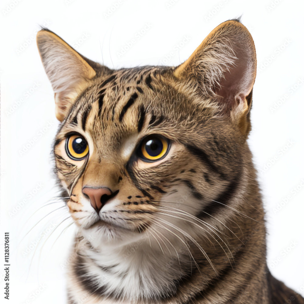 Fototapeta premium bengal cat isolated on white