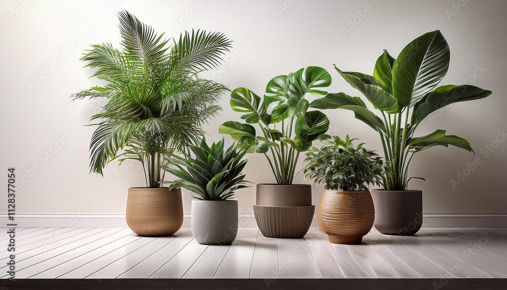 Fototapeta premium Indoor plants in studio