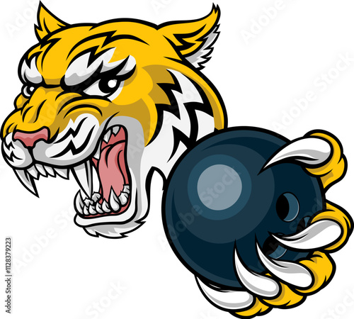 A wildcat or bobcat lynx bobcats wildcats sports team bowling ball mascot