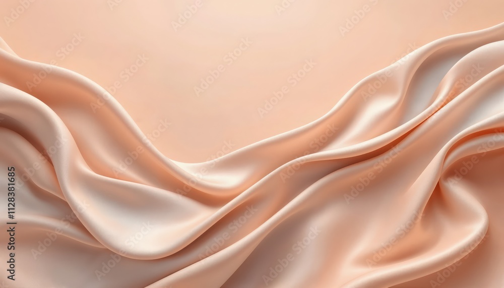 Obraz premium Flowing Silk Fabric Studio Setting Textiles Photography Soft Color Palette Close-Up Perspective Elegance in Design