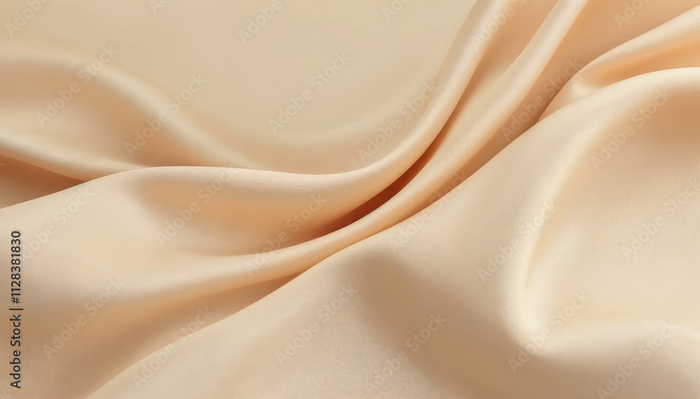 Obraz premium Elegant Draping of Cream Silk Fabric Textile Studio Photography Soft Light Close-Up Material Texture for Fashion Design Inspiration