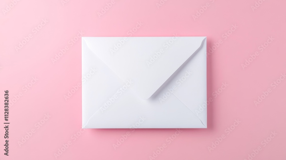 Blank paper envelopes on solid background, ai generated