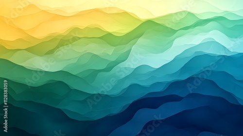 An abstract background with a gradient of blue, green, and yellow colors, creating an artistic and colorful wallpaper