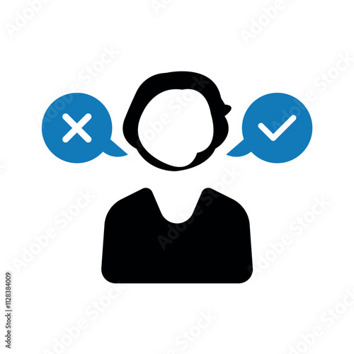 Business decision making confusion vector icon.