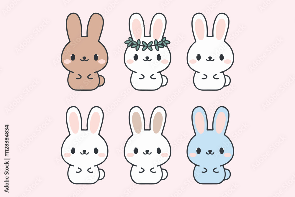 Bunny Faces A Cuteness Collection vector Bunny Faces A Cuteness Collection vector