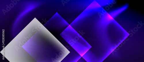 Dark neon colors with glass square shapes