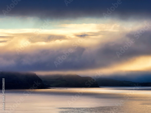 Autumn morning captures looking east along the jurassic coastline from Charmouth to West Bay in Dorset photo