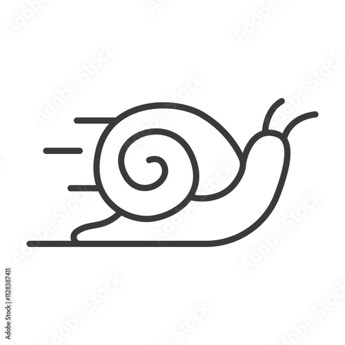 Slow snail icon in line design. Snail, slow, nature, creature, garden, movement, crawling on white background vector. Slow snail editable stroke icon