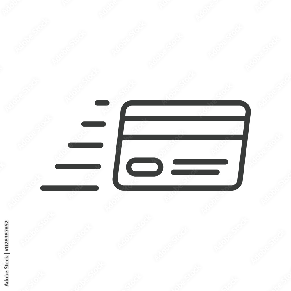 Fast payment card icon in line design. Fast, payment, card, transaction, credit, banking, finance on white background vector. Fast payment card editable stroke icon Fast payment card icon in line design. Fast, payment, card, transaction, credit, banking, finance on white background vector. Fast payment card editable stroke icon
