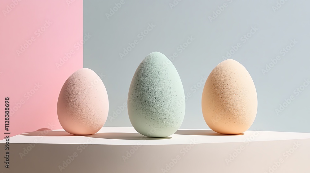 Fototapeta premium A body makeup blending sponge in unique sculptural shapes