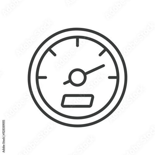 Car speedometer icon in line design. Car, speedometer, vehicle, dashboard, gauge, meter, velocity on white background vector. Car speedometer editable stroke icon