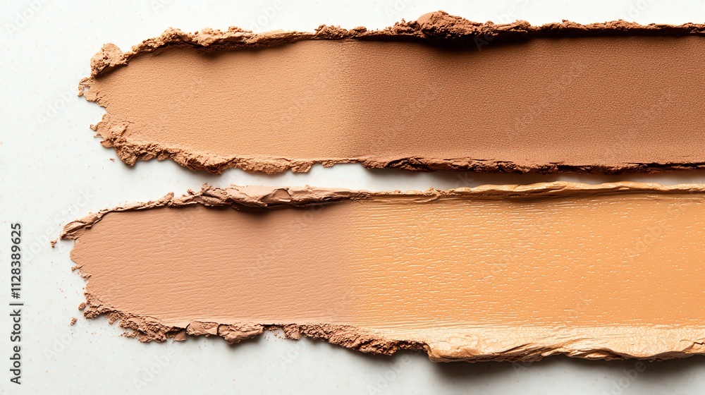 A closeup of body bronzer swatches on textured skin, under soft lighting A closeup of body bronzer swatches on textured skin, under soft lighting