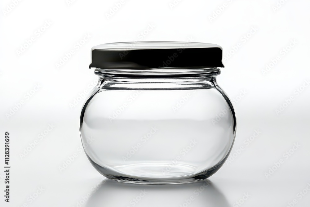 Empty glass jar with a metal lid. Perfect for showcasing your product or recipe. Empty glass jar with a metal lid. Perfect for showcasing your product or recipe.